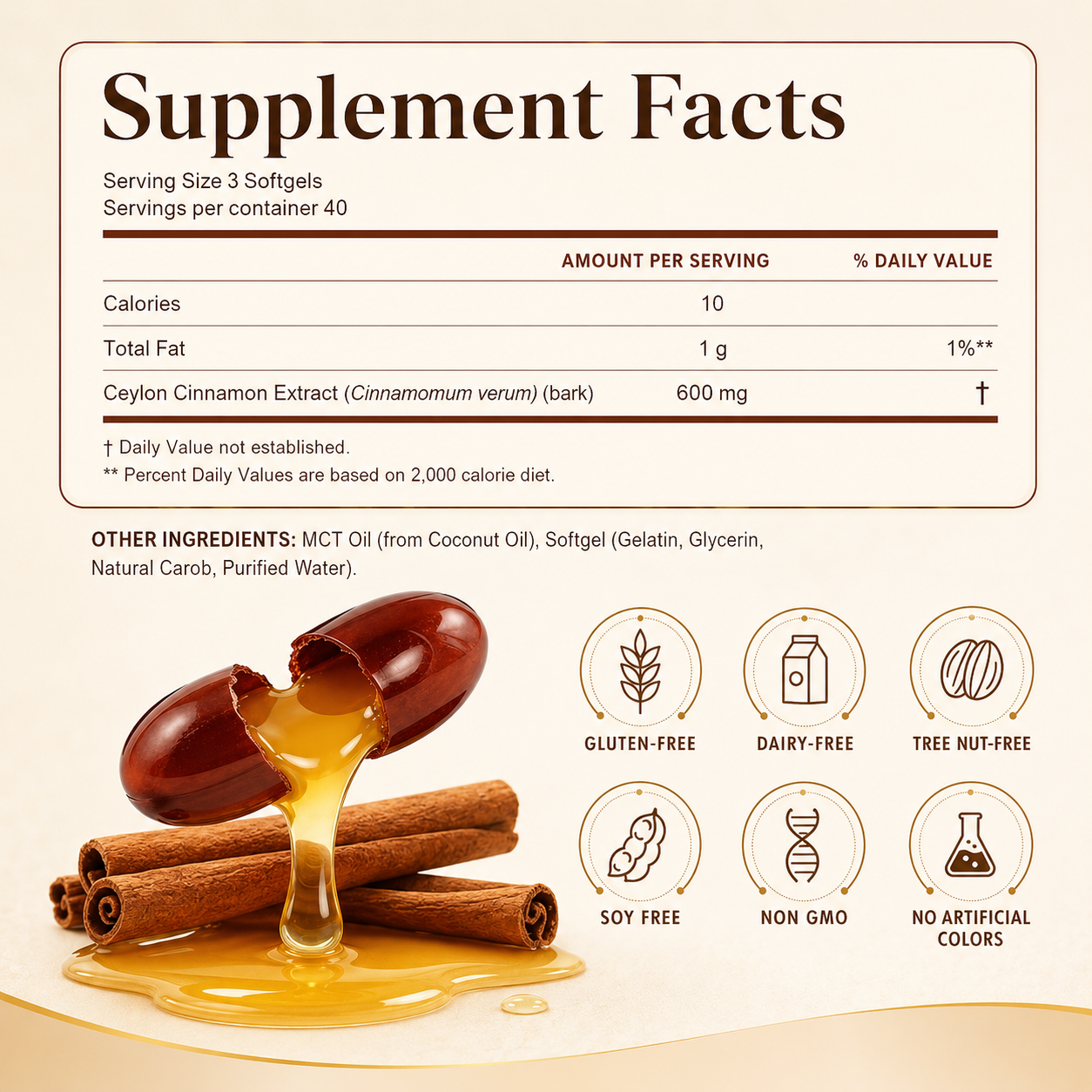 True Ceylon Cinnamon Softgels with MCT Oil